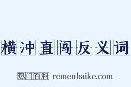 横冲直闯反义词是什么意思的图片